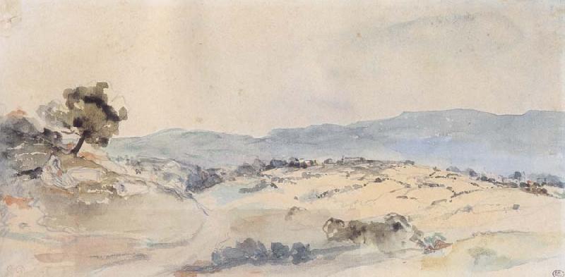 Eugene Delacroix Moroccan Landscape near Tangiers